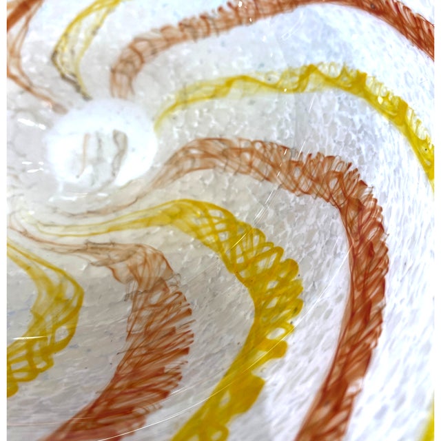 Amber Late 20th Century Pizichillo Gordon Art Glass Bowl Swirl San Francisco Bay Area Oakland Decor For Sale - Image 8 of 11