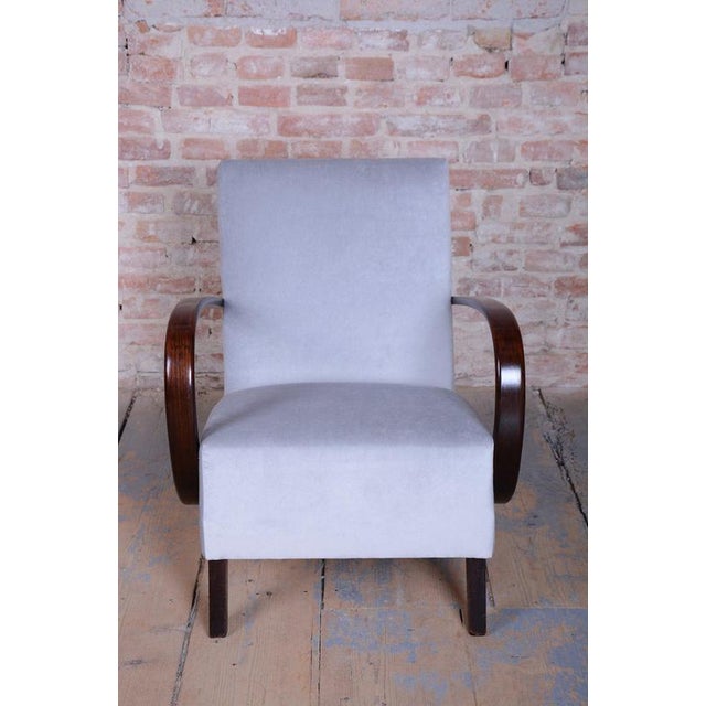 Gray Art Deco Lounge Chair by J. Halabala for Up Zavody, Czech, 1930s For Sale - Image 8 of 16