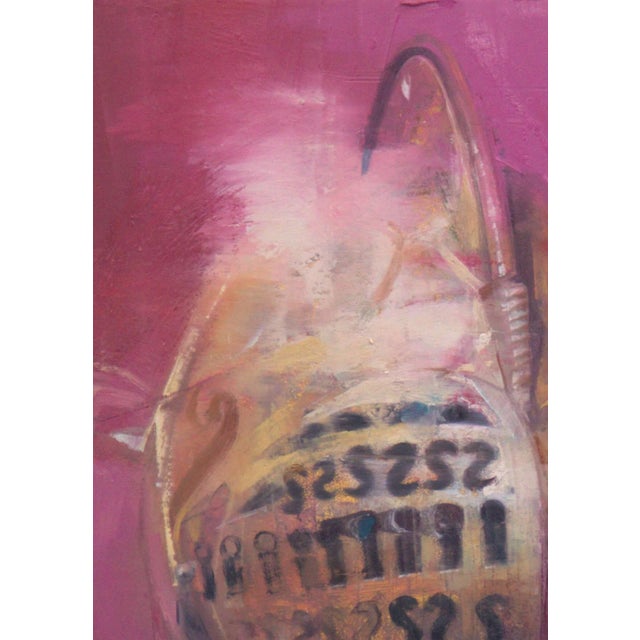 In a Shade of Its Own Glory by Elena Burykina | Oil on panel Abstract depiction of a helmet. For Sale - Image 4 of 5