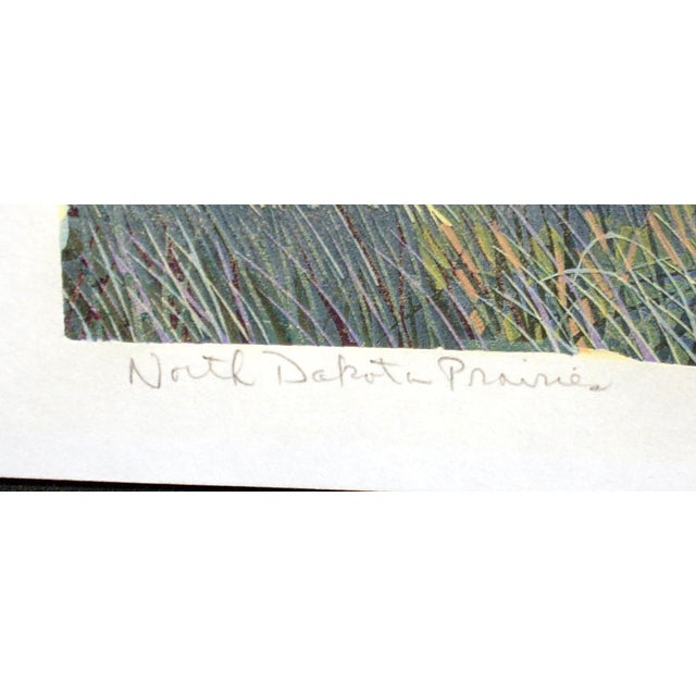 Gordon Mortensen "North Dakota Prairies" Hand Signed Woodcut Artwork 1982 For Sale In Denver - Image 6 of 7