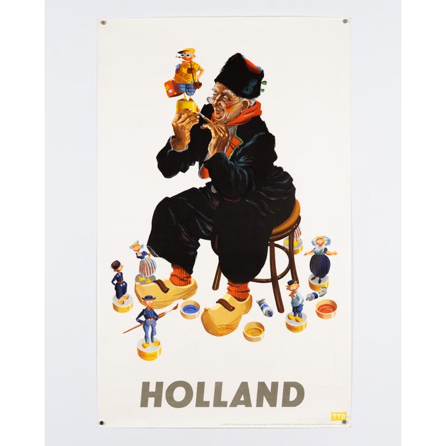 Modern Holland Original Travel Poster by Arnold J. Molenaar, 1950s For Sale - Image 3 of 9