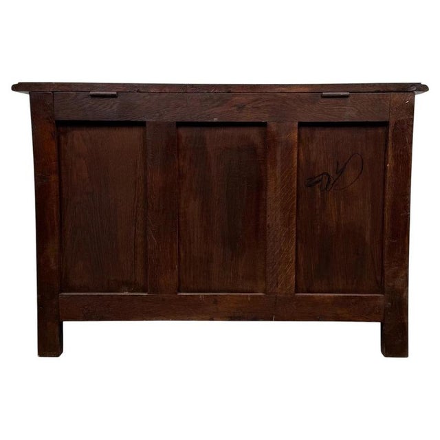 19th Century English Carved Oak Coffer For Sale - Image 6 of 11