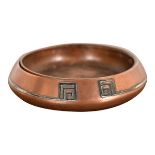 Heintz Arts & Crafts Sterling Silver on Bronze Ashtray or Catchall For Sale