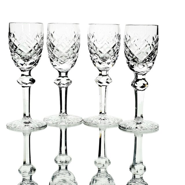 Victorian Late 20th Century Waterford Powerscourt Crystal Wine Glasses - Set of Four For Sale - Image 3 of 9