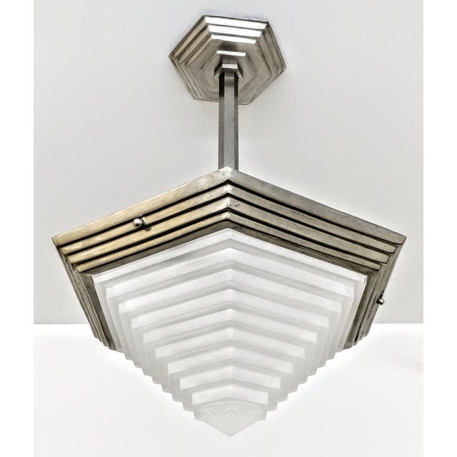 Art Deco French Art Deco Pendant Chandelier or Flush Mount For Sale - Image 3 of 6