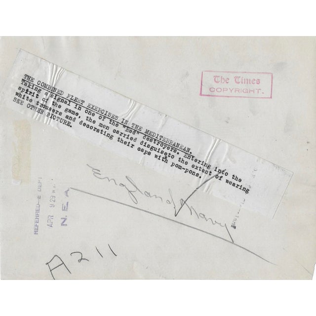 1929 b & w photo of sailors on a British ship. Publication information on the back. Combined shipping available, please...