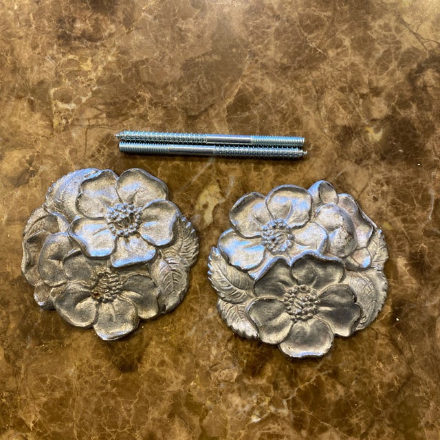1920s Waverly Studios Cast Iron Hand Painted Curtain Tie Backs - Set of 2 For Sale In Denver - Image 6 of 6