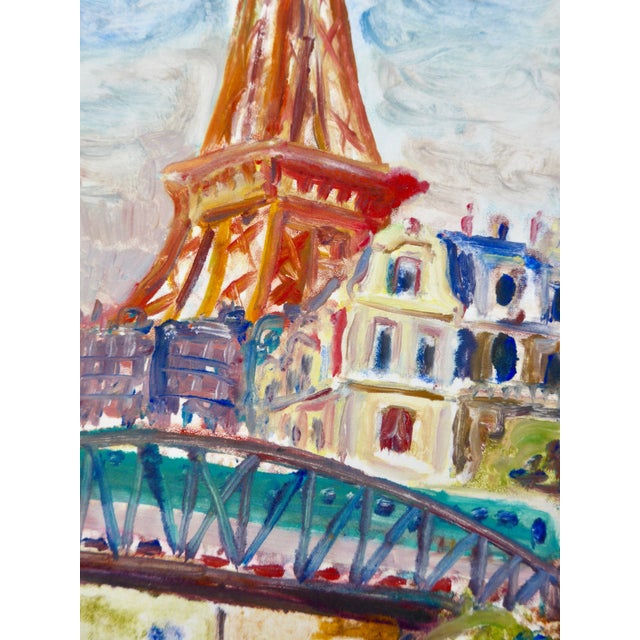 Contemporary Contemporary Monoprint, "Eiffel Tower in Paris, France" For Sale - Image 3 of 5