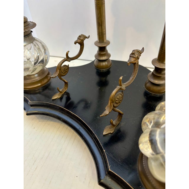 Superior 19th Century Double Inkwell Desk Set For Sale - Image 9 of 16