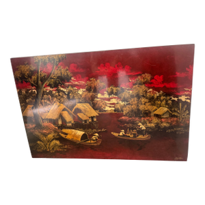 Antique Resin Wood Painting on Wood