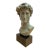 Large Scale Vintage Michelangelo’s David Bust Sculpture on Plinth For Sale