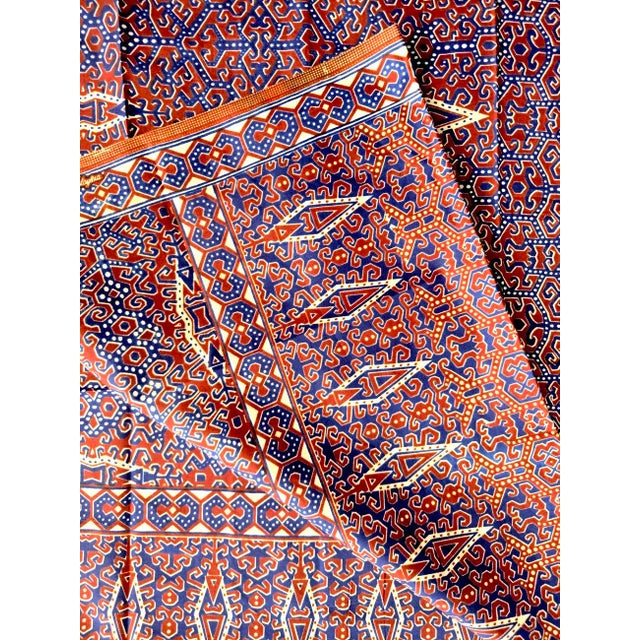 Vintage Malaysian Cotton Batik Fabric, 2 Yards For Sale - Image 9 of 10