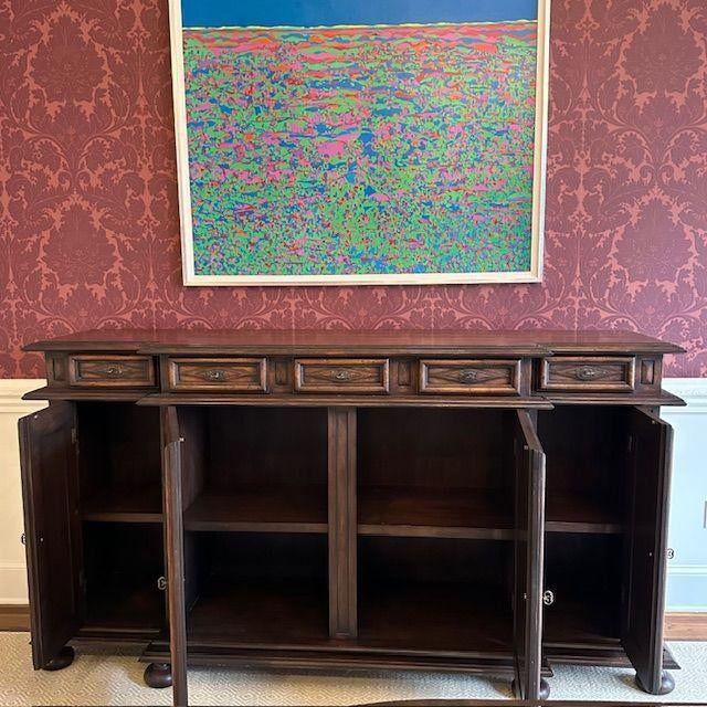 44.25” H x 84” W x 21.25” D This substantial yet elegant sideboard by New Classics Furniture is a timeless blend of...