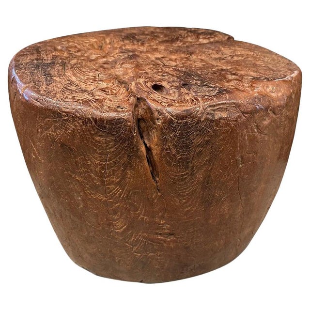 Century old solid teak wood from my finest collection, hand shaped into this one of a kind ancient side table. Finished in...