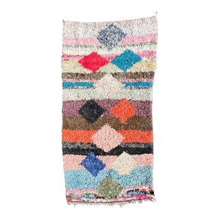 1980's Vintage Traditional Cotton Moroccan Berber Rug For Sale