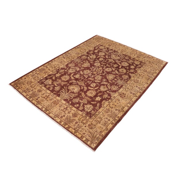 Shabby Chic Shabby Chic Ziegler Brown Tan Hand-Knotted Wool Rug - 8'2'' X 9'9'' For Sale - Image 3 of 8