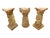 Beautiful set of 3 antique carved wood Italian pilasters. Two of them are matching with pointed outer edges while the...
