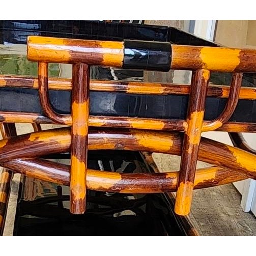 Vintage Chinoiserie Faux Bamboo & Tessellated Horn Tray Top Coffee Table For Sale - Image 10 of 17