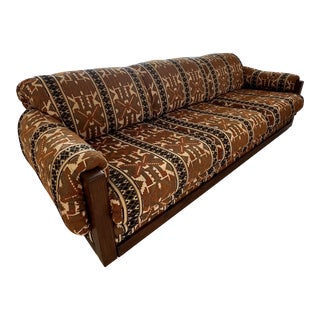 1970s Mid Century Modern Sofa With Kilim Style Upholstery For Sale