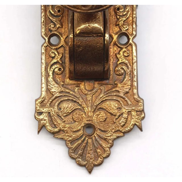 Antique Aesthetic Polished Bronze Doorbell Lever For Sale - Image 6 of 12