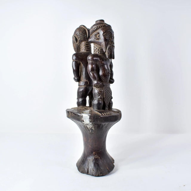 Early 20th Century Bene Lulua Divination Double Figure on Custom Base For Sale - Image 11 of 17