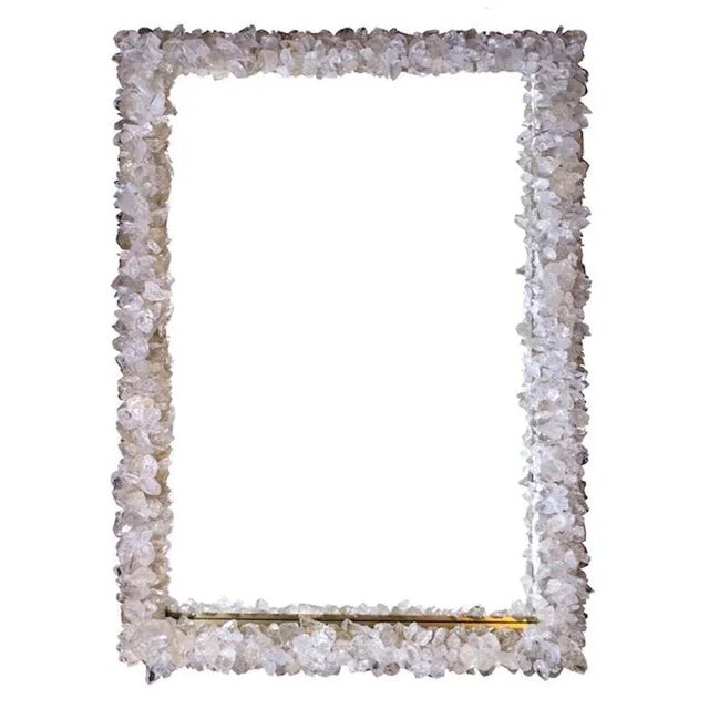 Quartz Crystal Encrusted Circular Mirror by Marjorie Skouras, 42"x42" For Sale - Image 10 of 11