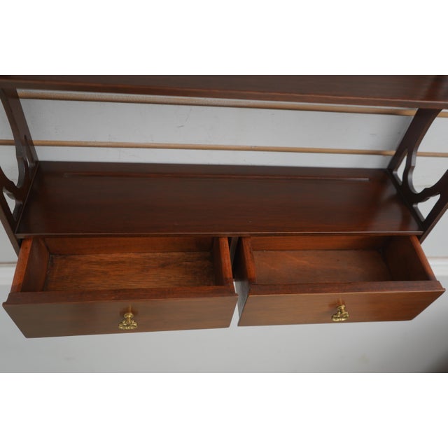 Chippendale 1980s Chippendale Style 2 Drawer Hanging What Not Shelf For Sale - Image 3 of 11