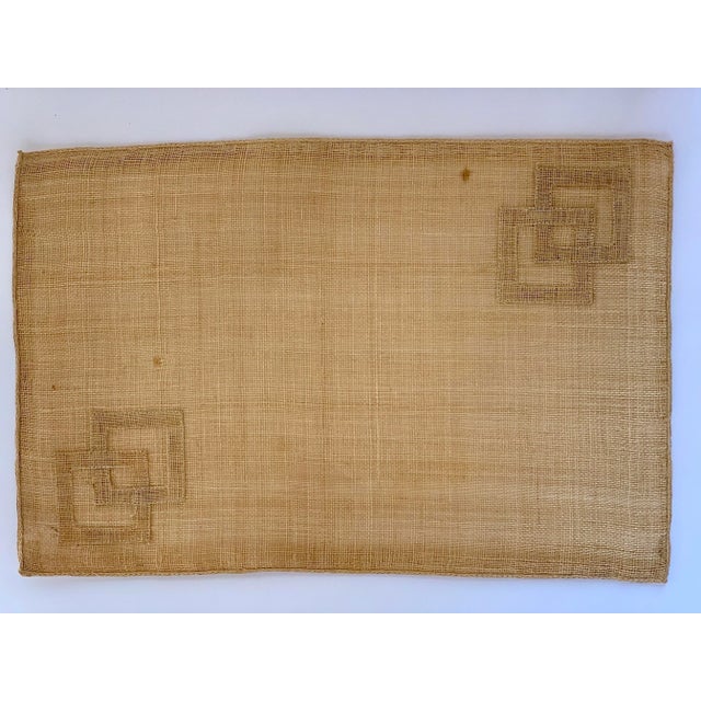 Vintage 1980's Rectangular Hand-Loomed Raffia Palm Beach, Coastal Style Placemats- Set of 4 For Sale - Image 9 of 13
