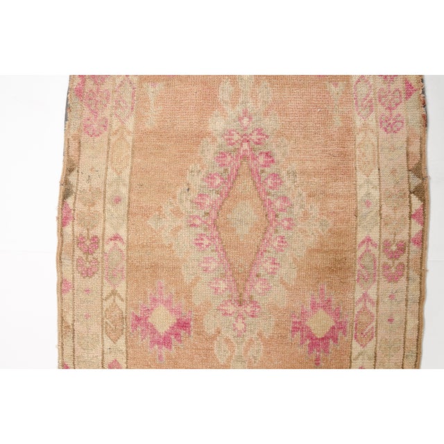 Textile Oushak Antique Wool Hallway Runner Rug For Sale - Image 7 of 10