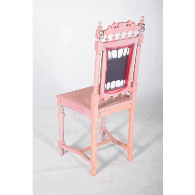 Black Portuguese Painted Teeth Chair by Francisco Camilo, 1950s For Sale - Image 8 of 9