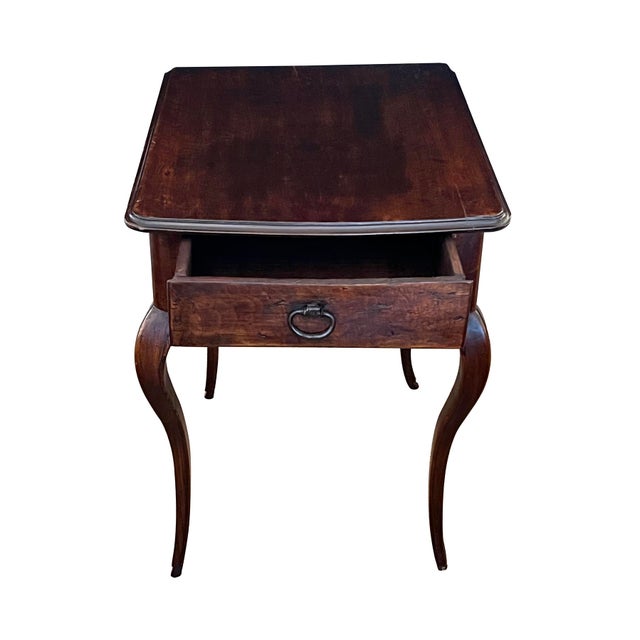French Provincial Single-Drawer Rectangular Side Table For Sale - Image 4 of 5