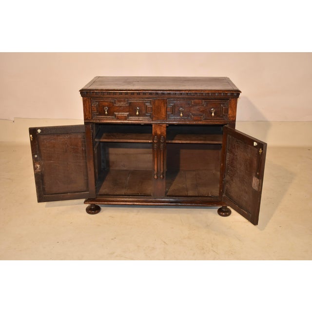 Brown Early 18th Century English Geometric Buffet For Sale - Image 8 of 8