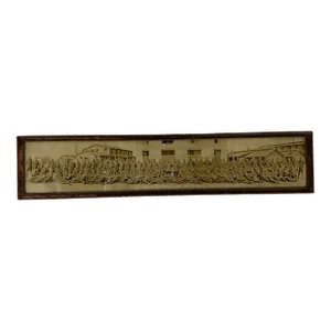 Antique Panoramic Group Military Photo, Framed