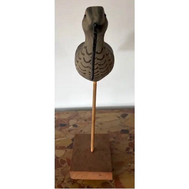 Vintage Hand Carved and Painted Wooden Shorebird, Folk Art For Sale In New York - Image 6 of 6