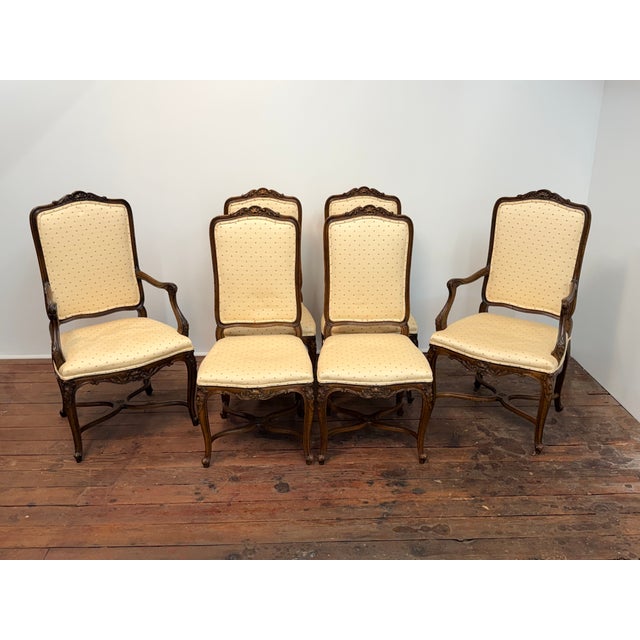 Carved French Provincial Style Dining Chairs for John Widdicomb, Set of Six For Sale - Image 17 of 17