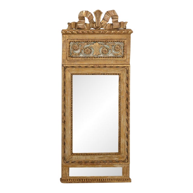 Early 19th Century Gold Gilt Swedish Trumeau Mirror For Sale