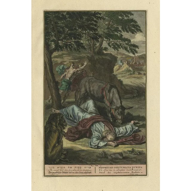 Picart, The Man of God Killed by a Lion I Kings XII, 1728, Print For Sale - Image 3 of 7