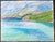 Pencil signed, dated and titled. Little Dix Bay pastel ocean scene, from the British Virgin Islands in 1979 by Atlanta...