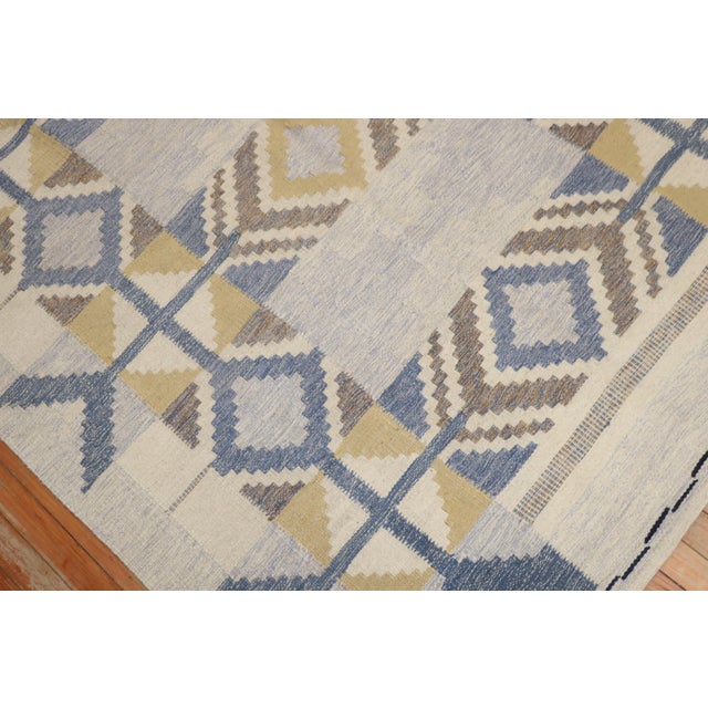 Abstract Mid 20th Century Abstract Swedish Kilim - 5'2" x 7'10" For Sale - Image 3 of 9