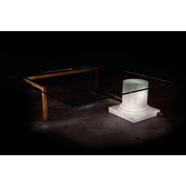 Sillar Column Coffee Table in Natural Roman Travertine Marble by Joaquín Moll for Meddel For Sale - Image 6 of 7