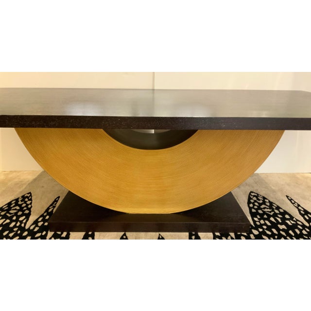 Modern Theodore Alexander Modern Reed Dining Table For Sale - Image 3 of 6