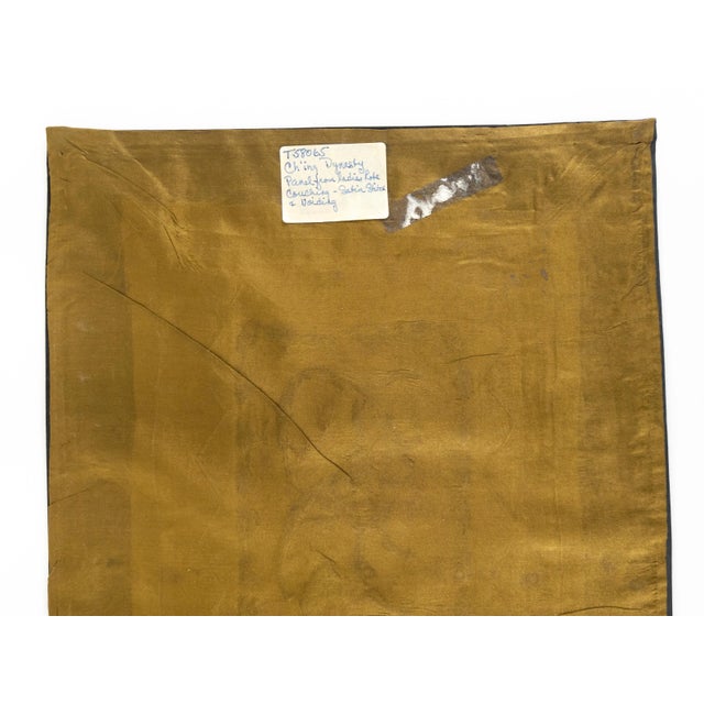 Late 19th Century 19th Century Chinese Silk Embroidered Textile Robe Sleeve Panel With Butterflies For Sale - Image 5 of 6