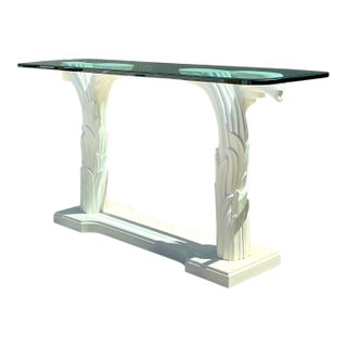 Vintage Serge Roche Twisted Palm Frond Console Table For Sale