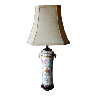 Chinese Export Famille Rose Style Elephant Lamp For Sale