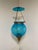 Glass 19th Century English Blue Glass Bell Jar Hanging Lantern For Sale - Image 7 of 7