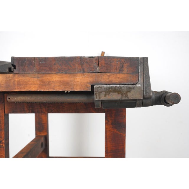 Vintage Industrial 54.375 In. Maple Woodworkers Workbench For Sale - Image 13 of 16