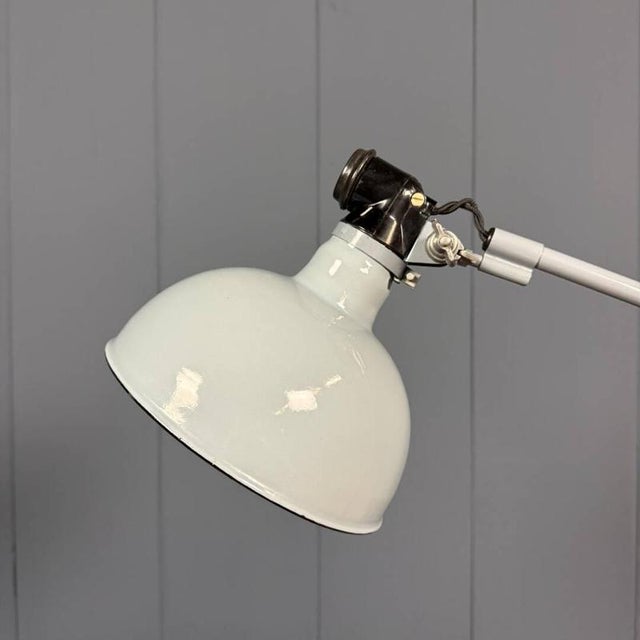 Light Gray Clamp Lamp with Large Enamel Shade from Rademacher, 1950s For Sale - Image 6 of 18