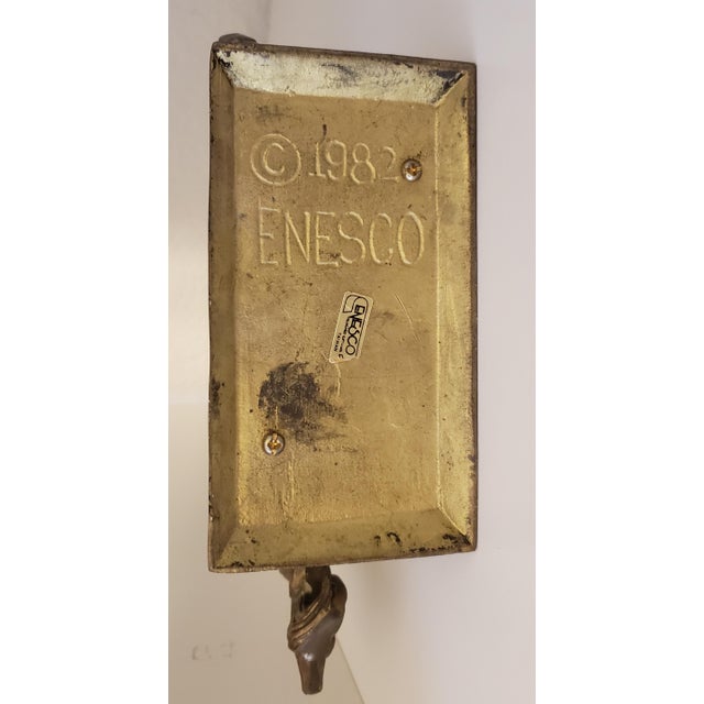Metal Exceptional 1982 Enesco Brass Unicorn Sculpture — Prancing Horse on Brass Base For Sale - Image 7 of 7