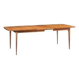 Broyhill Brasilia Mid Century Walnut Expanding Dining Table With 2 Leaves For Sale