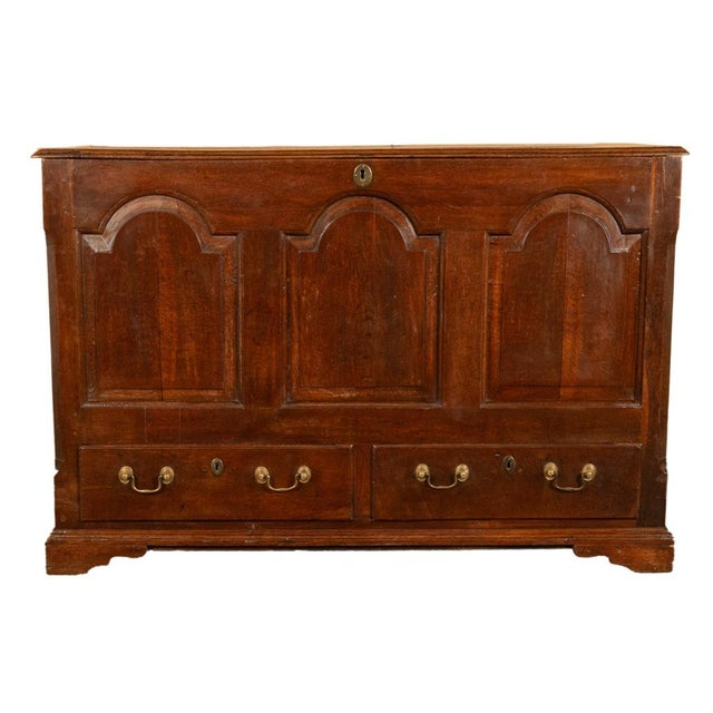 Antique 18th Century Georgian Paneled Lift Up Lid Oak Mule Chest Coffer 1760 For Sale - Image 11 of 14